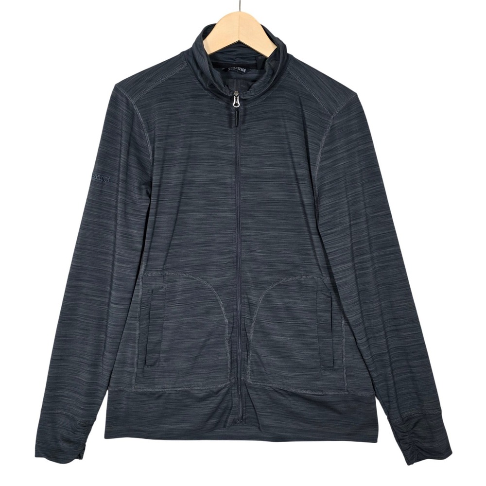 Marmot Women's Charcoal Grey Space Dye Full Zip Zip Up Jacket Pockets L